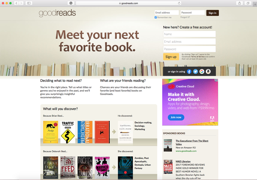 Goodreads website 2019