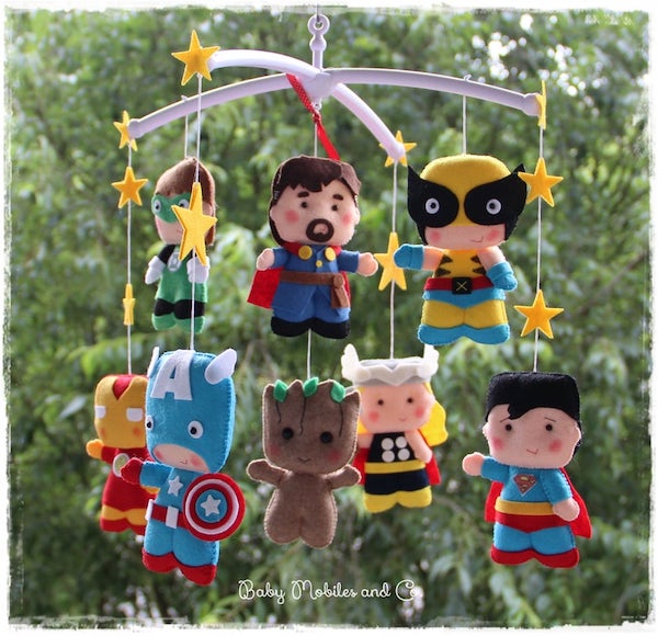 superhero baby mobile