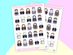 small stickers of Harry Potter characters