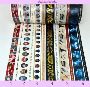 a variety of Harry Potter washi tape