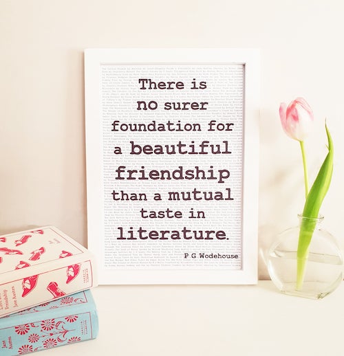 PG Wodehouse friendship print from StorytaleDecor