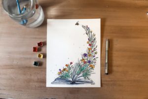Blossoming Book Print