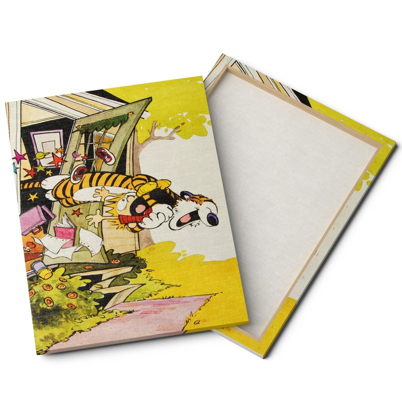 Calvin and Hobbes canvas tackling image