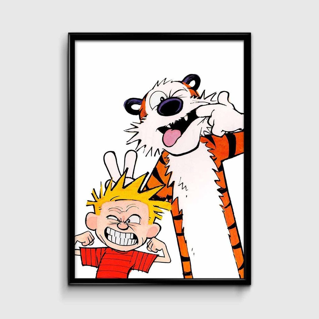 Calvin and Hobbes funny faces poster