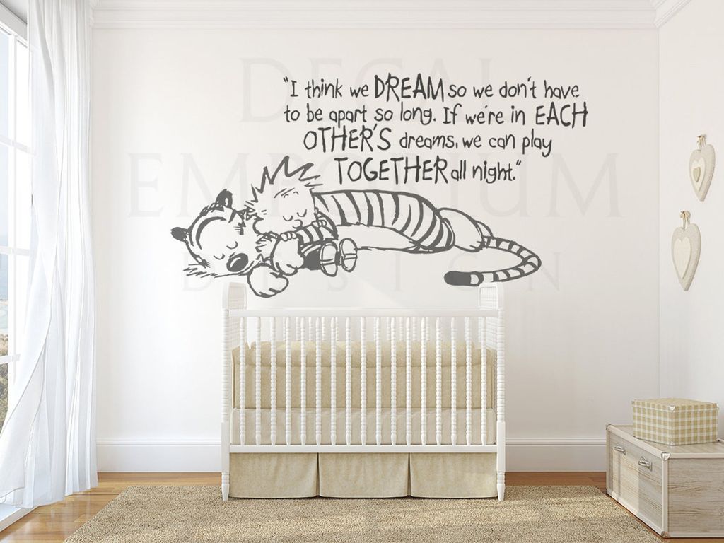 Calvin and Hobbes sleeping wall decal