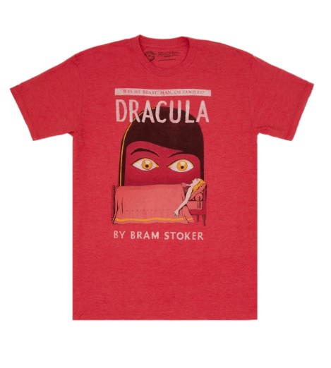 book cover t-shirt dracula themed gifts