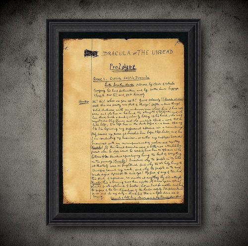 manuscript page print dracula themed gifts