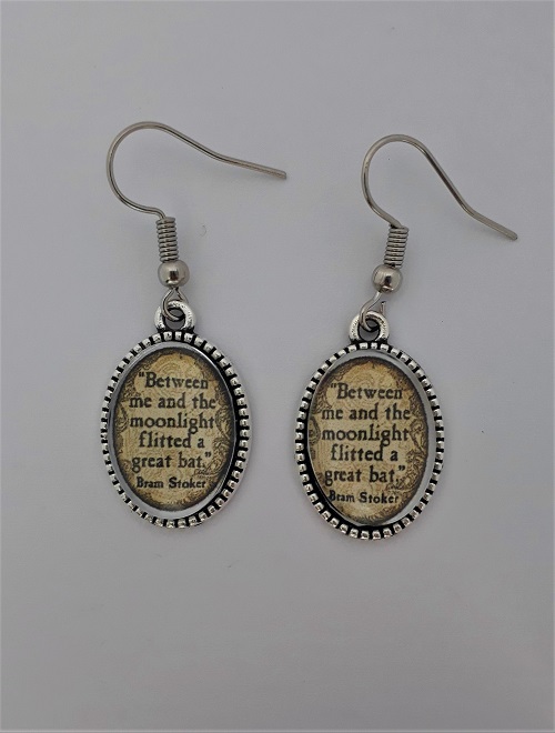 quote earrings dracula themed gifts