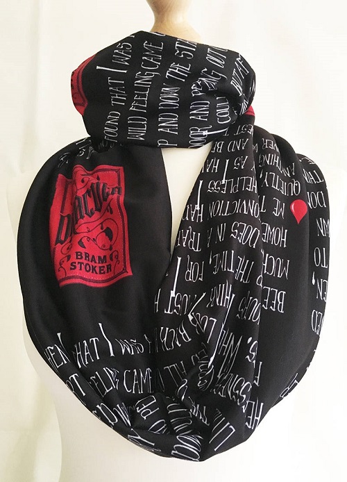 text scarf dracula themed gifts