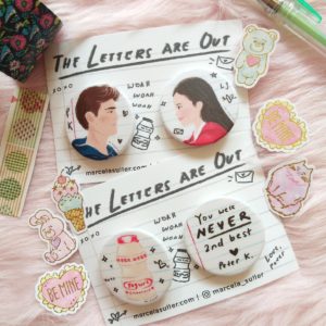 Lara Jean and Peter K Pins