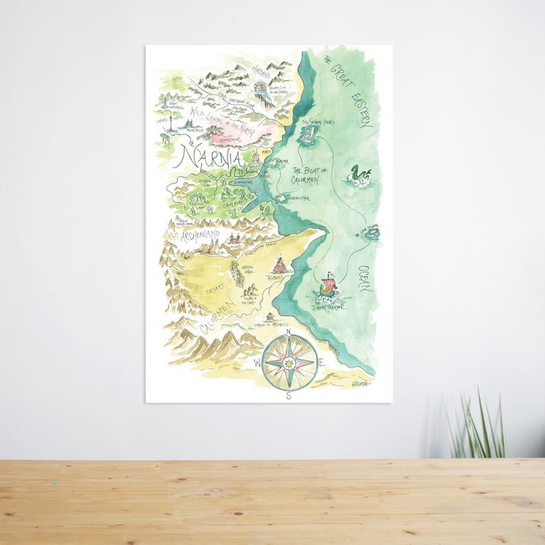 Chronicles of Narnia map print from Etsy https://www.etsy.com/listing/591968225/chronicles-of-narnia-watercolor-map?ga_order=most_relevant&ga_search_type=all&ga_view_type=gallery&ga_search_query=narnia+map&ref=sr_gallery-1-3&organic_search_click=1&bes=1