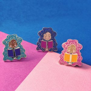 Reader Girl Enamel Pins