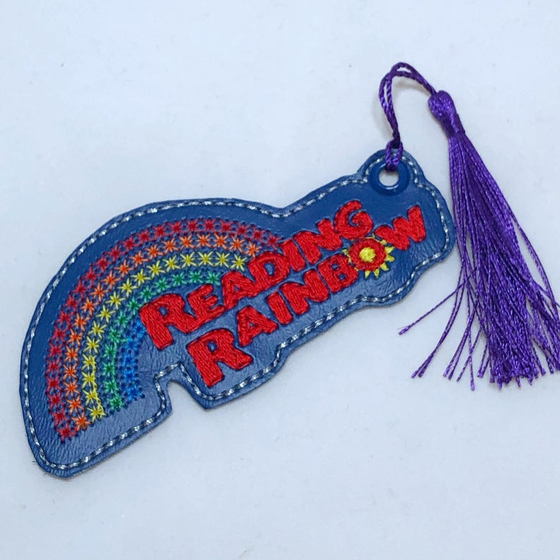 Reading Rainbow Embroidered bookmark