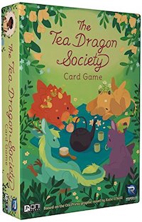 a photo of the box of the card game, which has four baby dragons sitting around a teapot