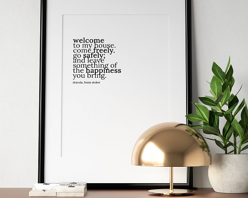 welcome to my home quote print dracula themed gifts