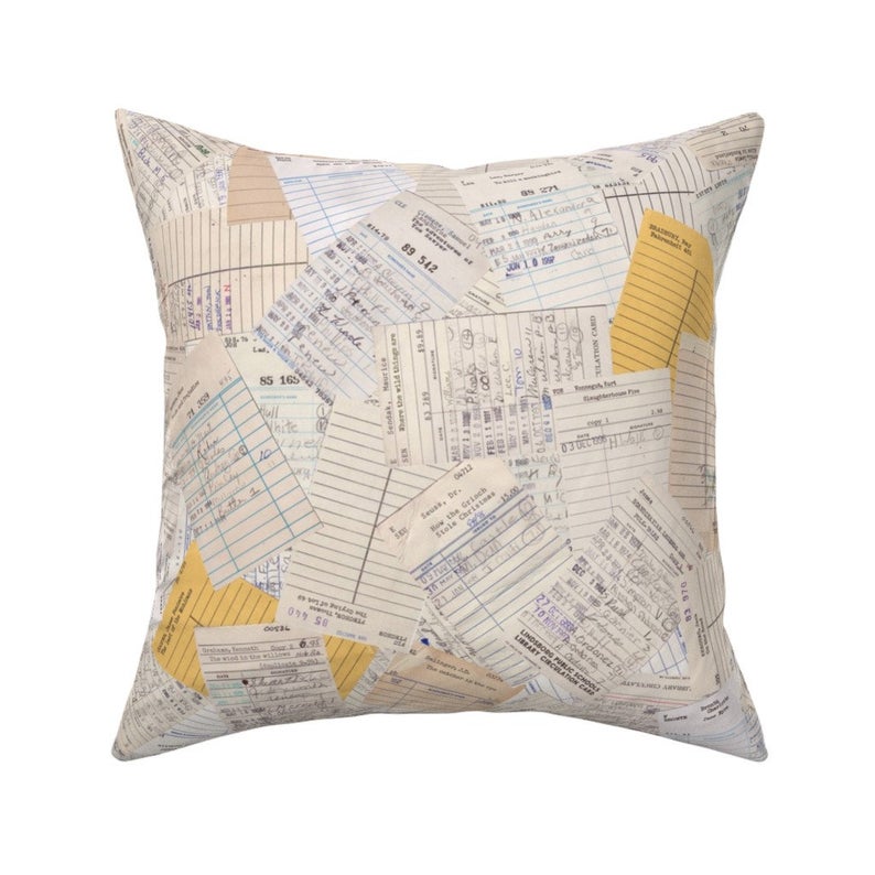 Library card throw pillow