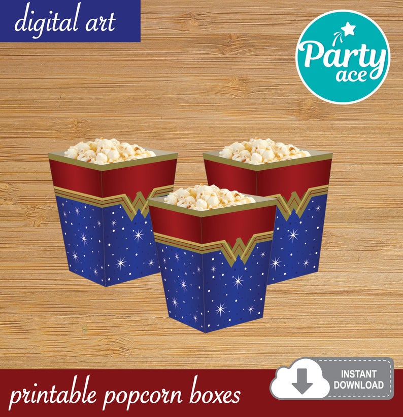 Wonder Woman popcorn boxes
