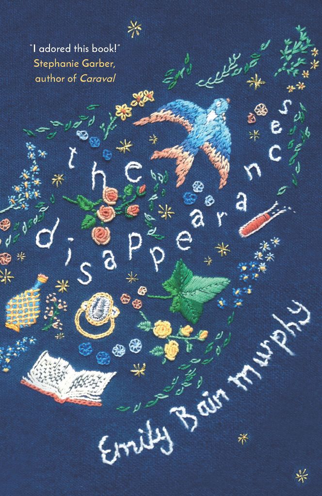 The Disappearances book cover embroidered