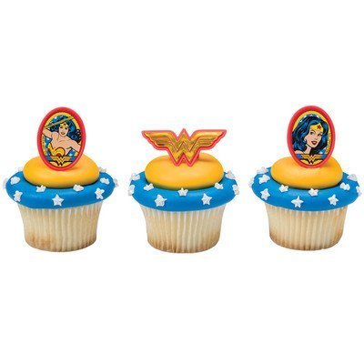 Wonder Woman cupcake rings