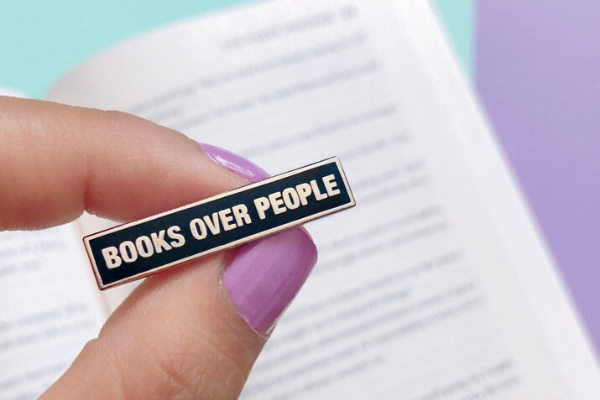 Books Over People Pin from Etsy Finds for Bookish Introverts | bookriot.com