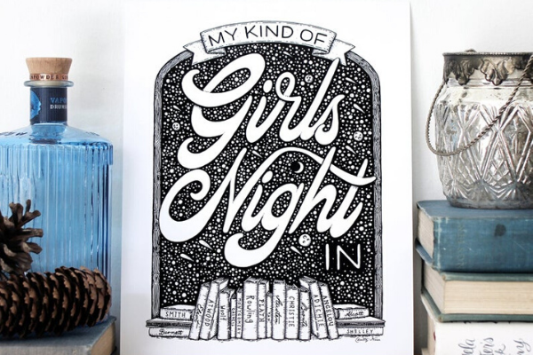 Girls Night In Print from Etsy Finds for Bookish Introverts | bookriot.com