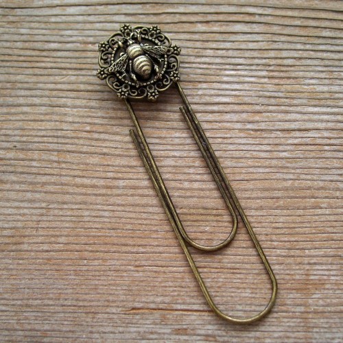 brass honeybee bookmark by EmBEElish from etsy