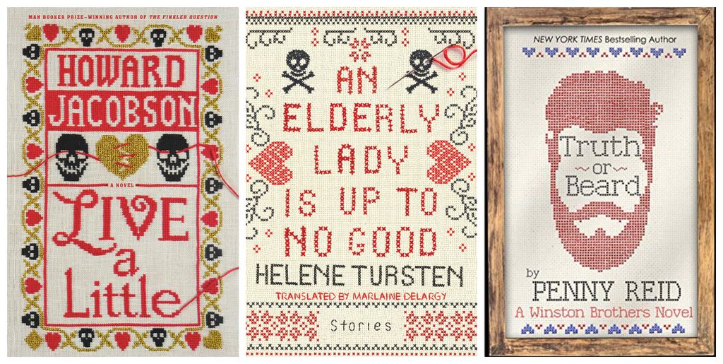 Cross stitched book covers