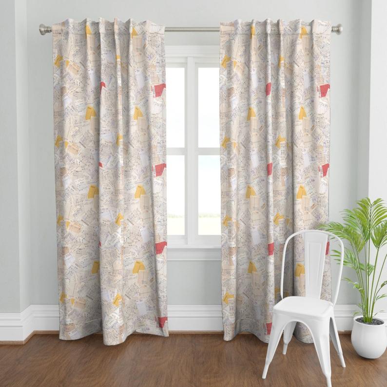 Library card curtain panel