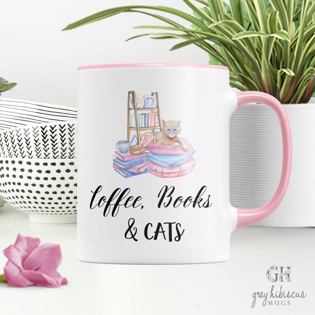 15 Lovely Mugs with Books and Cats on  Em - 80