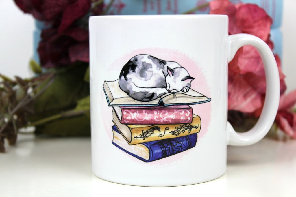 15 Lovely Mugs with Books and Cats on  Em - 70