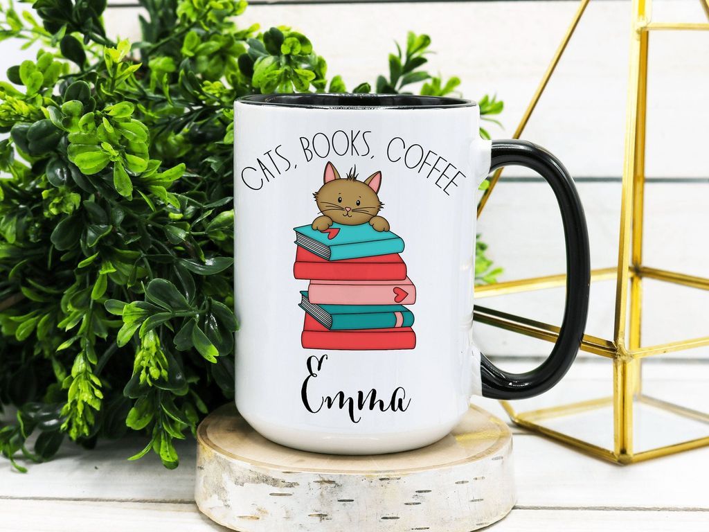 15 Lovely Mugs with Books and Cats on  Em - 27
