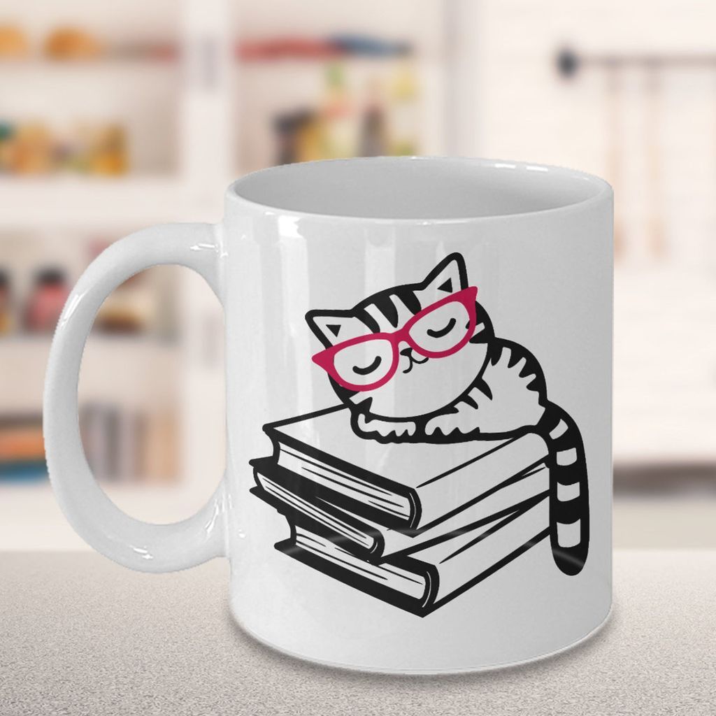 15 Lovely Mugs with Books and Cats on  Em - 65