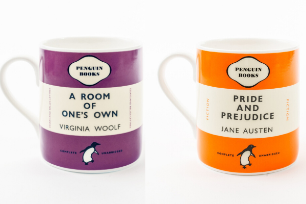 Virgina Woolf and Jane Austen Cover Mugs from Penguin Book Mugs | bookriot.com