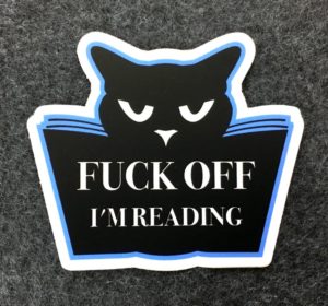 Fuck Off I'm reading Cat Sticker