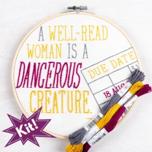 A Well Read Woman Embroidery Kit