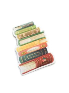 Classic Book Stack Vinyl Sticker