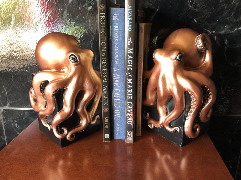 silver octopus bookends silver octopus bookends