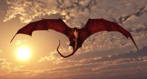 a graphic of a dragon flying