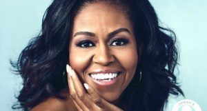 image of Michelle Obama from cover of Becoming