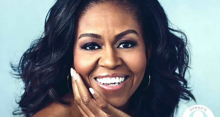 image of Michelle Obama from cover of Becoming