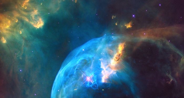 a colorful image of a nebula in space