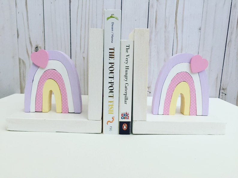 Pastel rainbow bookends