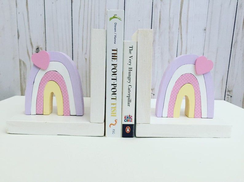 Pastel rainbow bookends