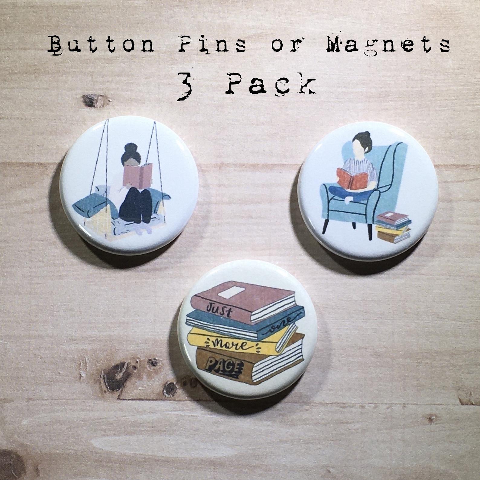 Book Lover Buttons