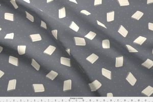 Gray Books Fabric