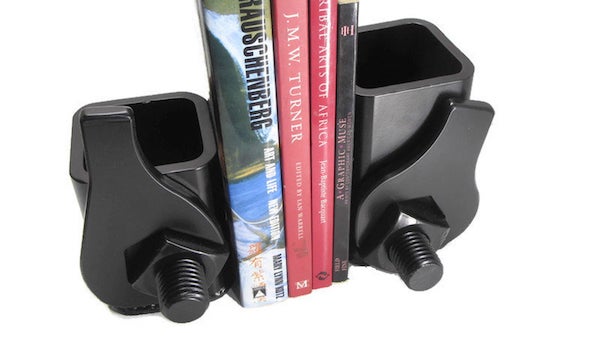 Wrench-inspired salvaged steel bookends. Image from Etsy shop.