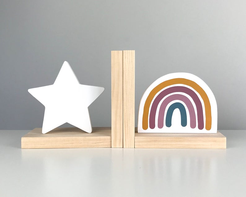 Star and rainbow bookends