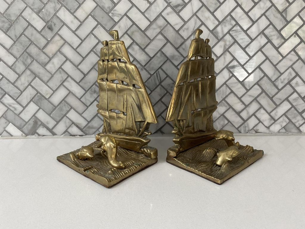 Hard and Heavy Brass Bookends For Your Shelves - 40