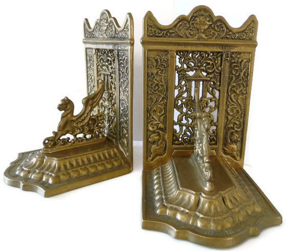 Hard and Heavy Brass Bookends For Your Shelves - 83