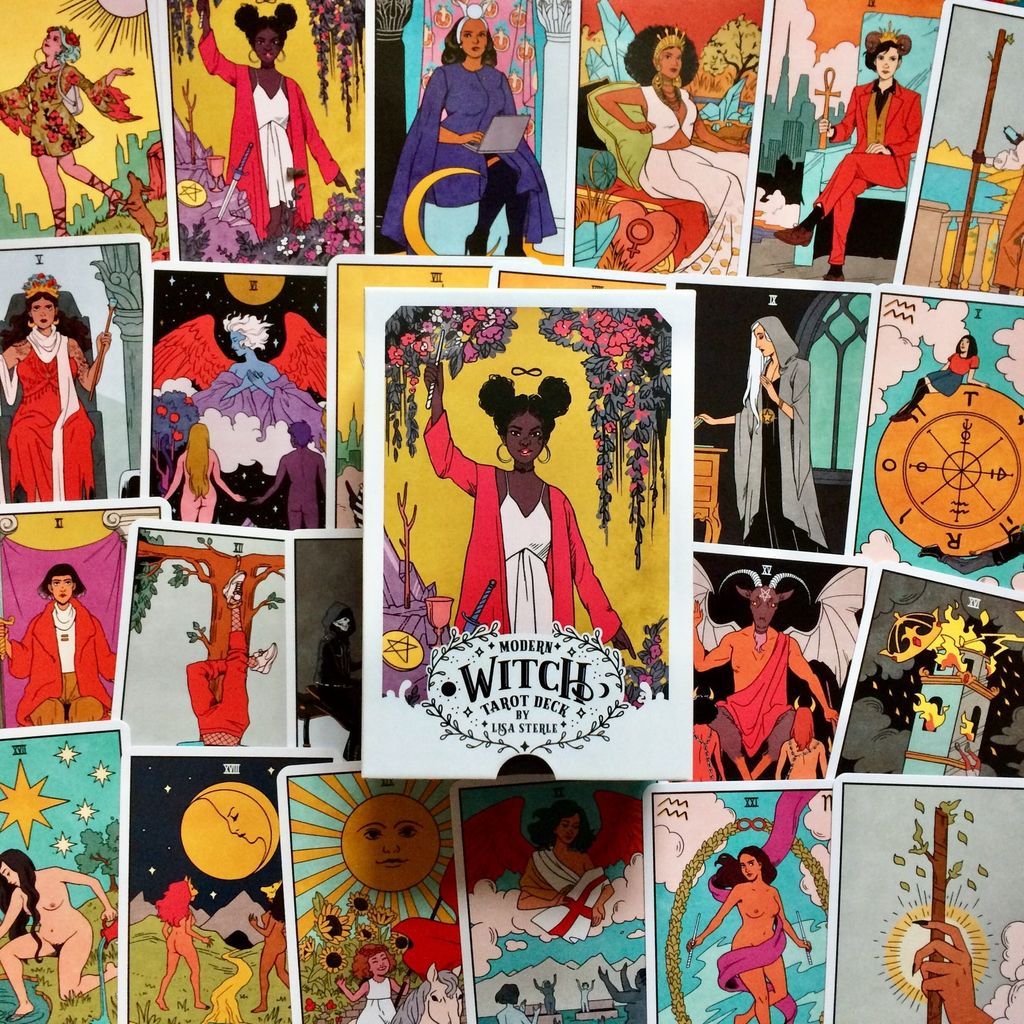 Images of some of the cards from the Modern Witch Tarot Deck